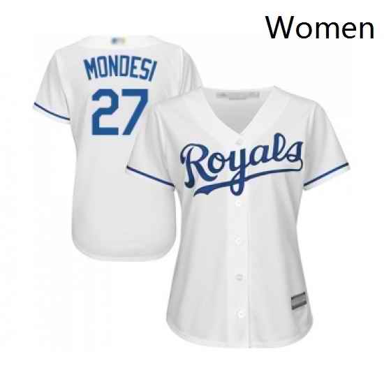 Womens Kansas City Royals 27 Adalberto Mondesi Replica White Home Cool Base Baseball Jersey